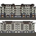 New Chinese-style Residential Building Multi-storey Residence 3d model