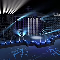 Stage design basic stage stand stage lamp 3d model