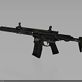 Tactical Assault Rifle With Metallic Finish Scope Magazine And Stock Design