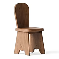Simple Wooden Single Chair With Oak Material Classic Backrest And Sturdy Leg Design
