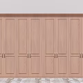 Modern Wooden Wardrobe With Multiple Doors Simple Design And Handle Details For Home Interior