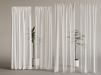 Modern Fabric Curtain Gauze Curtain Living Room Bedroom Curtain Phantom Yarn Set Height Fabric Gauze Curtain 3d model