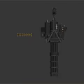 Black Mechanical Gatling Gun With Ammunition Belt Military Weapon Equipment