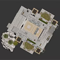 Architectural Interior Featuring Marble Walls Green Vertical Gardens And Geometric Floor Tiles