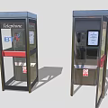 Contemporary Telephone Booths Featuring Glass Panels Closed Open Doors And Red Accents