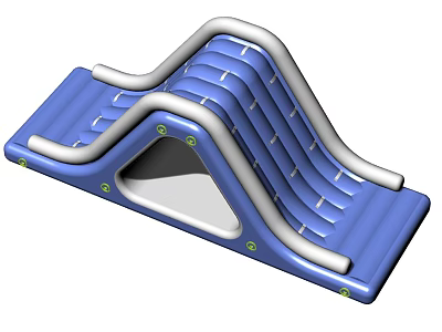 Blue Wavy Kids Playground Equipment With Slide Tunnel And Safe Durable Design 3d model