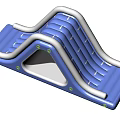 Blue Wavy Kids Playground Equipment With Slide Tunnel And Safe Durable Design