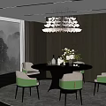 Minotti Miloti modern dining table and chair combination 3d model