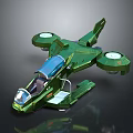 Futuristic Green Cosmic Aerospace Craft With Transparent Cockpit And Circular Propulsion