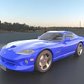 Blue Sports Car With Streamlined Design And Sleek Exterior Features