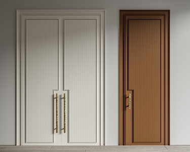 Jane European double door room door combination single door 3d model