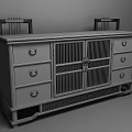 Traditional Oak Sideboard With Drawers Cabinet Doors And Woven Details