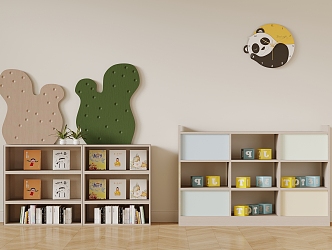 Modern Children's Bookshelf Storage Rack Watch 3d model