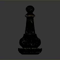 Vintage Black Decorative Chess Piece With Ornate Design For Home Accent