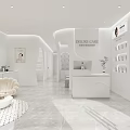 Deluxe Beauty And Hair Salon With Modern Reception Desk Green Plants And Comfortable Seating
