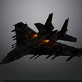 Aerospace Camouflage Fighter Jet With Glowing Thrusters And Underwing Missiles