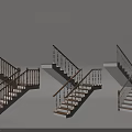 Modern Staircase Designs With White Steps And Brown Handrails Featuring Various Styles
