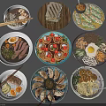 Colorful Food Themed Decorative Ornament Set With Multiple Dish Designs For Home Decoration