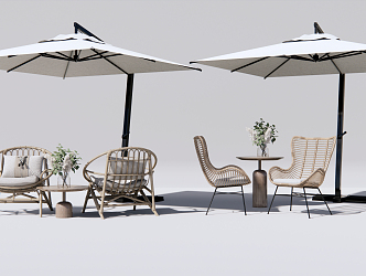 Modern Outdoor Table and Chair Outdoor Leisure Table and Chair 3d model