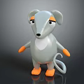 Cartoon Mouse Game Movie Character With Gray Body Orange Paws White Belly And Big Eyes