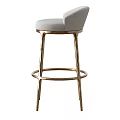 Elegant Modern Bar Stool With Gold Metal Frame And Fabric Upholstered Seat