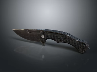 Modern Folding Knife With Carbon Fiber Handle Stainless Steel Blade And Ergonomic Grip 3d model