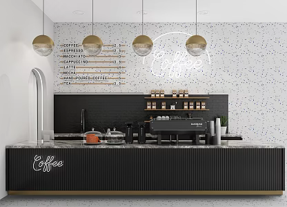 Modern Workbench Cafe Coffee Bar Coffee Machine 3d model