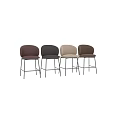 Modern Beige Bar Stool with Padded Seat Back and Sleek Metal Frame Multiple Colors