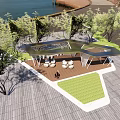 Modern Gallery Frame Landscape Gallery Frame Special-shaped Landscape Gallery Frame Hollow Landscape Gallery Frame Landscape Node Street Square 3d model