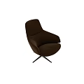 Beige Suede Office Chair With Curved Backrest Armrests And Metal Five Star Swivel Base