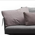 Modern Gray Two Seater Sofa With Soft Fabric And Decorative Pillows 3d model