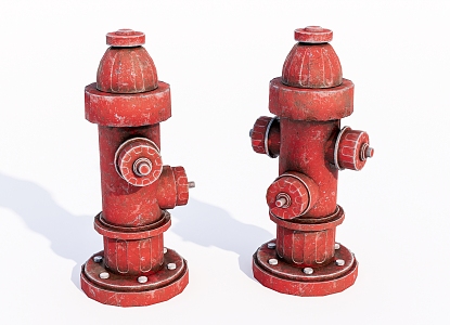 Modern fire hydrant Old roadside fire hydrant 3d model