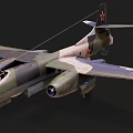 Military Aircraft Model With Camouflage Paint Red Star Emblems And Twin Engines