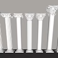 European Roman Column Simple European Roman Column Roman Column Head Column 3d model