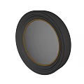 Round Mirror With Black Frame And Gold Inner Trim For Wall Decor 3d model