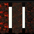 Modern Decorative Panels With Lava Texture And Red Glowing Cracks 3d model