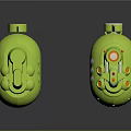 Green Toy Submarines With Playful Design And Decorative Details For Kids