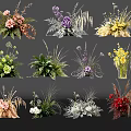 Colorful Flower Arrangements In Decorative Vases With Various Orchid Rose And Fern Designs