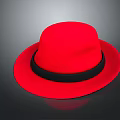 Stylish Red Felt Hat With Black Band For Daily Fashion Accessory