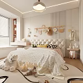 Light Colored Kids Room Interior With Stuffed Toys Bed Decorative Shelf And Blinds