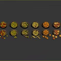 Fresh Assorted Fruits in Burlap Sacks with Scattered Colorful Produce