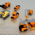 Various Heavy Duty Functional Vehicles Including Bulldozer Excavator And Truck Models