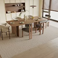 Quiet Chinese and Ancient Style Dining Table and Chair Combination Quiet Style Dining Table and Chair Chinese and Ancient Style Dining Table and Chair Sideboard 3d model