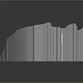 Realistic Volcanic Crater Terrain 3D Model Displaying Steep Edges And Snow Covered Surface