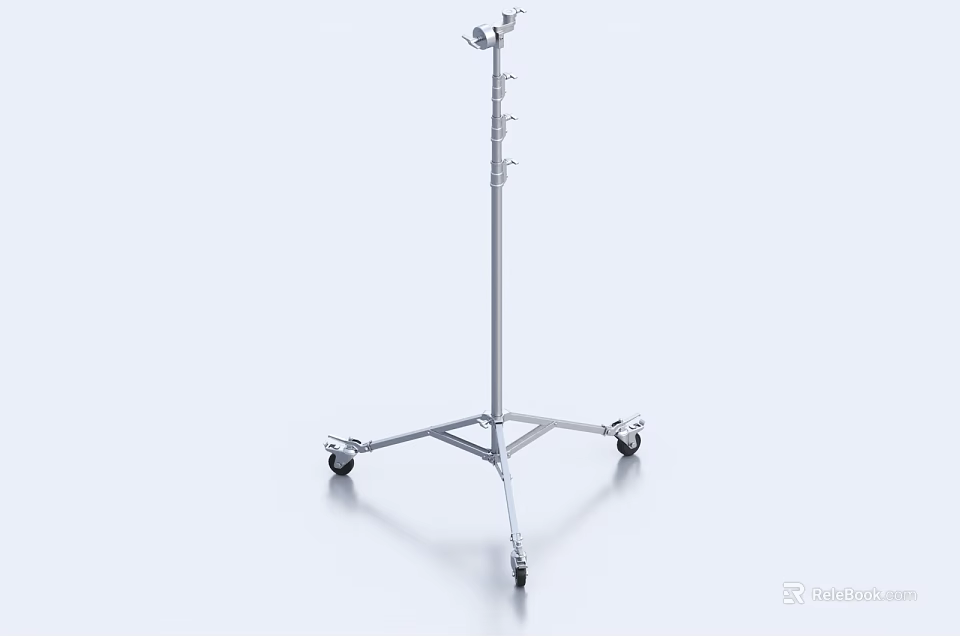 Commercial Mobile Metal Stand with Wheels and Adjustable Height for Medical Use 3d model 
