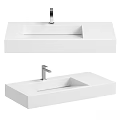 White Modern Countertop Washbasin With Chrome Faucet And Minimalist Sleek Design