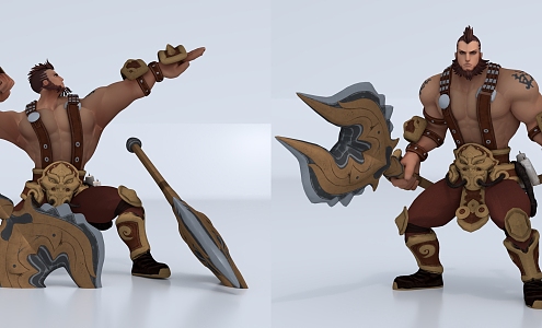 Game character Chen bite gold 3d model