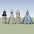 Elegant Vintage Dresses Collection With Various Colors Bow Details And Layered Skirts