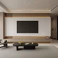 Modern Living Room Interior Design With TV Wall Coffee Table And Accent Chair