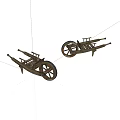 Two Classic Antique Wooden Wheelbarrows with Rustic Design and Spoked Wheels